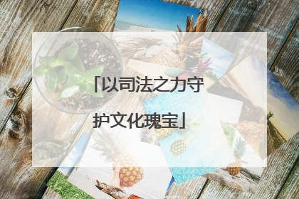 以司法之力守护文化瑰宝