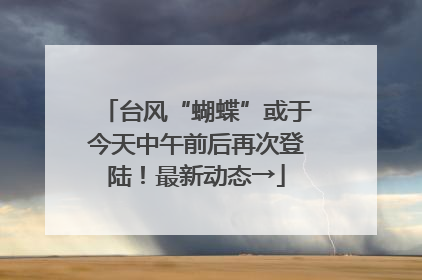 台风“蝴蝶”或于今天中午前后再次登陆！最新动态→