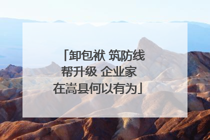 卸包袱 筑防线 帮升级 企业家在嵩县何以有为