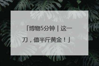 博物5分钟｜这一刀，值半斤黄金！