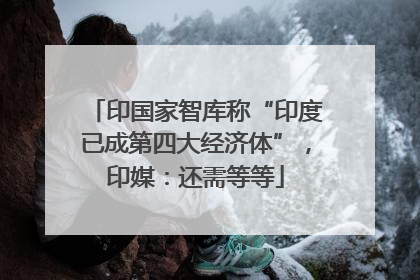 印国家智库称“印度已成第四大经济体”，印媒：还需等等