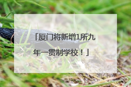 厦门将新增1所九年一贯制学校！