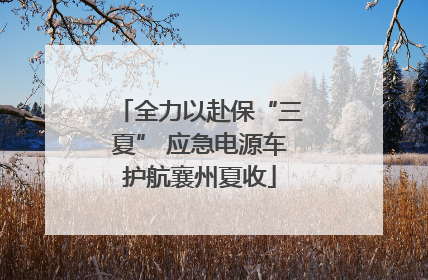全力以赴保“三夏” 应急电源车护航襄州夏收