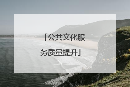 公共文化服务质量提升