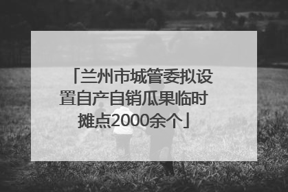 兰州市城管委拟设置自产自销瓜果临时摊点2000余个