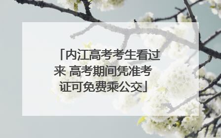 内江高考考生看过来 高考期间凭准考证可免费乘公交