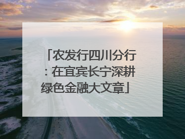 农发行四川分行：在宜宾长宁深耕绿色金融大文章