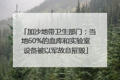 加沙地带卫生部门：当地60%的血库和实验室设备被以军故意摧毁