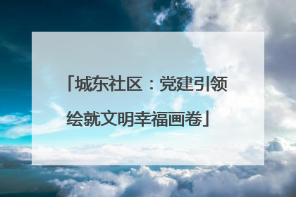 城东社区：党建引领绘就文明幸福画卷
