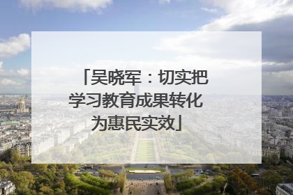 吴晓军：切实把学习教育成果转化为惠民实效