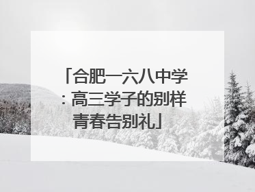 合肥一六八中学：高三学子的别样青春告别礼