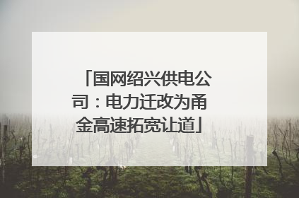 国网绍兴供电公司：电力迁改为甬金高速拓宽让道