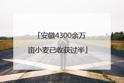 安徽4300余万亩小麦已收获过半