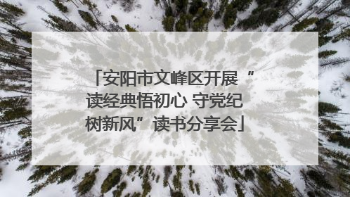 安阳市文峰区开展“读经典悟初心 守党纪树新风”读书分享会