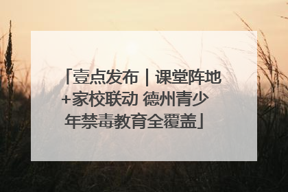 壹点发布｜课堂阵地+家校联动 德州青少年禁毒教育全覆盖