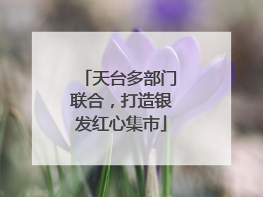 天台多部门联合，打造银发红心集市