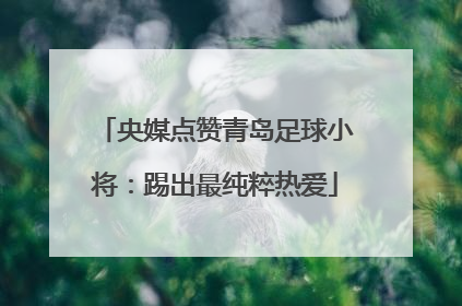央媒点赞青岛足球小将：踢出最纯粹热爱
