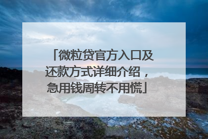 微粒贷官方入口及还款方式详细介绍，急用钱周转不用慌