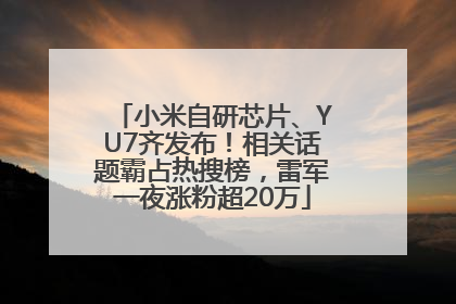 小米自研芯片、YU7齐发布！相关话题霸占热搜榜，雷军一夜涨粉超20万
