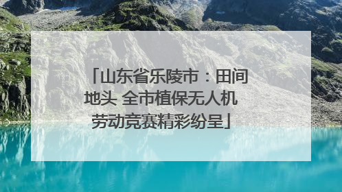 山东省乐陵市：田间地头 全市植保无人机劳动竞赛精彩纷呈