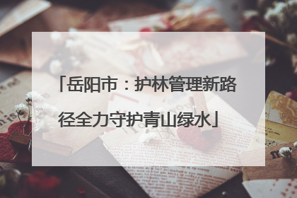 岳阳市：护林管理新路径全力守护青山绿水