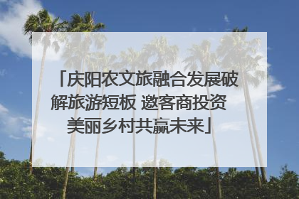 庆阳农文旅融合发展破解旅游短板 邀客商投资美丽乡村共赢未来