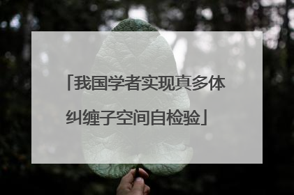 我国学者实现真多体纠缠子空间自检验
