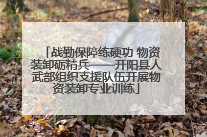 战勤保障练硬功 物资装卸砺精兵——开阳县人武部组织支援队伍开展物资装卸专业训练
