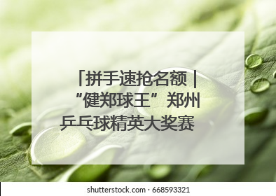 拼手速抢名额｜“健郑球王”郑州乒乓球精英大奖赛报名火热