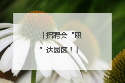 招聘会“职”达园区！