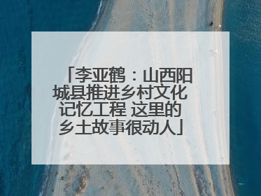 李亚鹤：山西阳城县推进乡村文化记忆工程 这里的乡土故事很动人