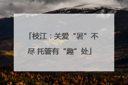 枝江：关爱“暑”不尽 托管有“趣”处