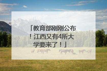 教育部刚刚公布！江西又有4所大学要来了！