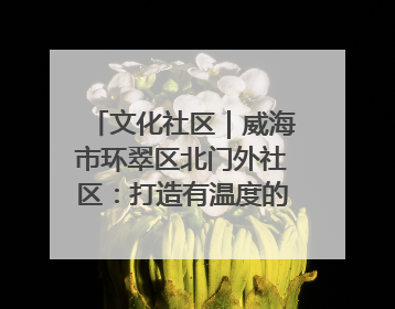 文化社区｜威海市环翠区北门外社区：打造有温度的文化社区