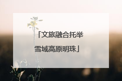 文旅融合托举雪域高原明珠