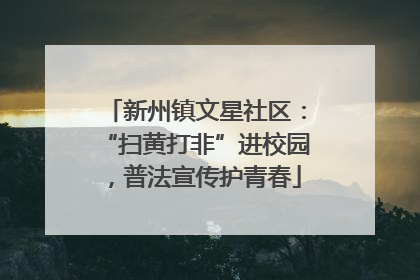 新州镇文星社区：“扫黄打非”进校园，普法宣传护青春