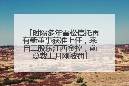 时隔多年雪松信托再有新董事获准上任，来自二股东江西金控，前总裁上月刚被罚