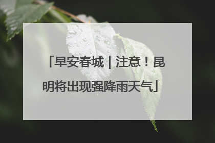 早安春城｜注意！昆明将出现强降雨天气