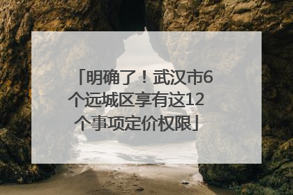 明确了！武汉市6个远城区享有这12个事项定价权限