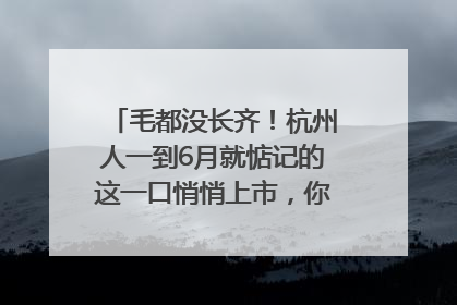 毛都没长齐！杭州人一到6月就惦记的这一口悄悄上市，你打算尝鲜吗？