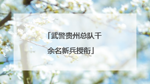 武警贵州总队千余名新兵授衔
