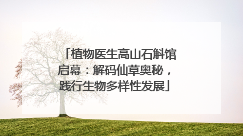 植物医生高山石斛馆启幕：解码仙草奥秘，践行生物多样性发展