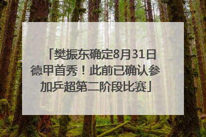 樊振东确定8月31日德甲首秀！此前已确认参加乒超第二阶段比赛