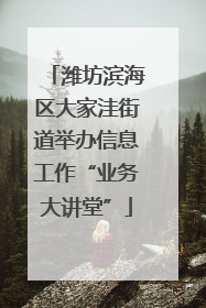 潍坊滨海区大家洼街道举办信息工作“业务大讲堂”