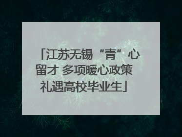 江苏无锡“青”心留才 多项暖心政策礼遇高校毕业生