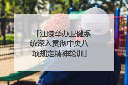 江陵举办卫健系统深入贯彻中央八项规定精神轮训