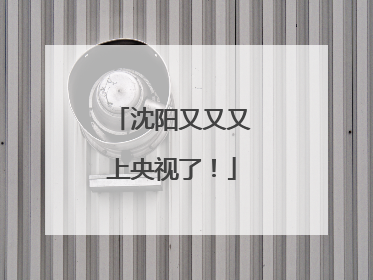 沈阳又又又上央视了！