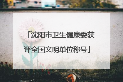 沈阳市卫生健康委获评全国文明单位称号