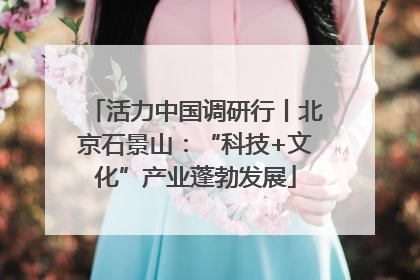 活力中国调研行丨北京石景山：“科技+文化”产业蓬勃发展