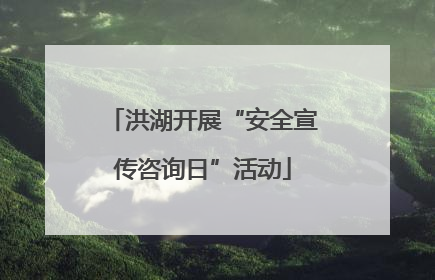 洪湖开展“安全宣传咨询日”活动